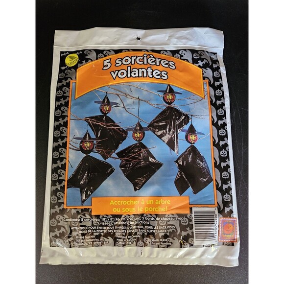 Vtg Halloween Sun Hill flying witches outdoor porch decoration tree hanging Y2K - Picture 3 of 4
